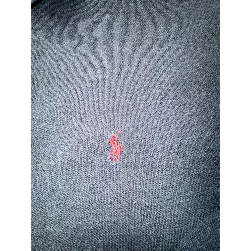 Polo Ralph Lauren XXL Long Sleeve Polo Charcoal Grey Thin Loose 100% Cotton